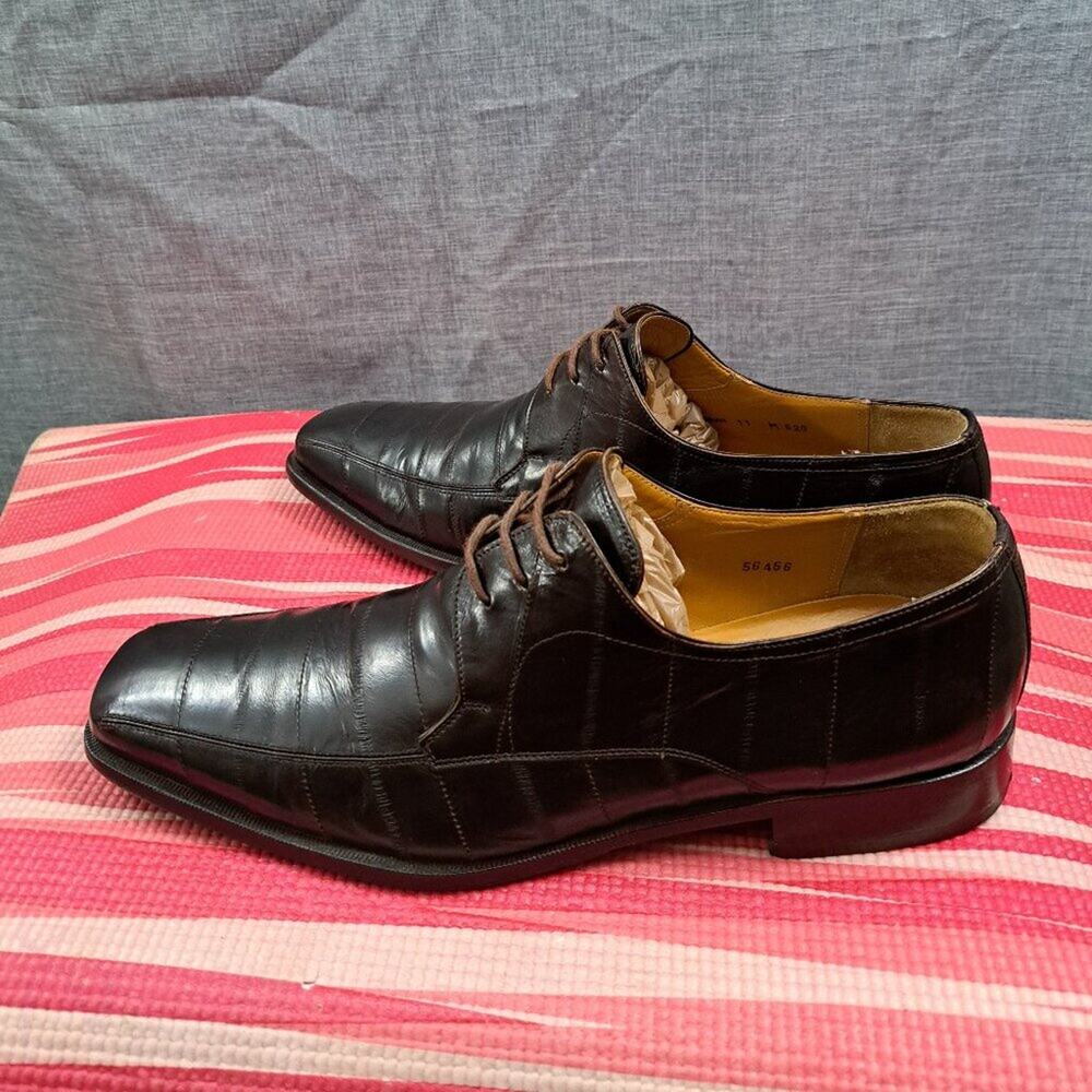 %MEZLAN Platinum Dinan Eel Skin Dress Shoes Sz 11 Men / D8